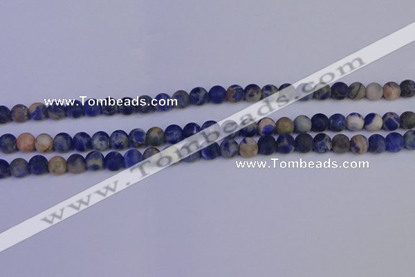 CSO521 15.5 inches 6mm round matte orange sodalite beads wholesale