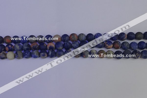 CSO522 15.5 inches 8mm round matte orange sodalite beads wholesale