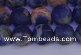 CSO524 15.5 inches 12mm round matte orange sodalite beads wholesale