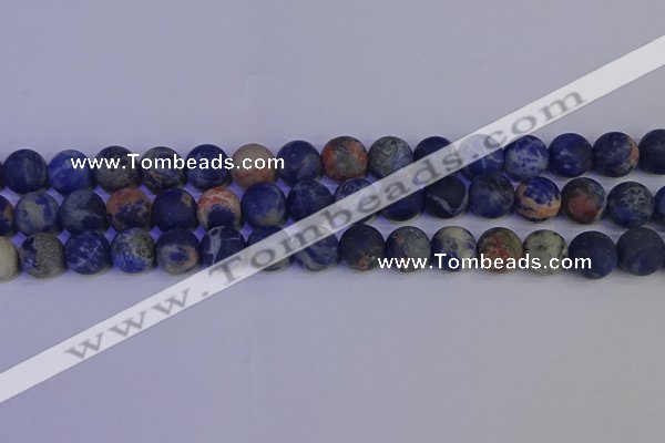 CSO524 15.5 inches 12mm round matte orange sodalite beads wholesale