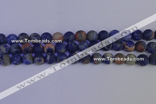 CSO525 15.5 inches 14mm round matte orange sodalite beads wholesale