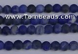 CSO540 15.5 inches 4mm round matte sodalite beads wholesale