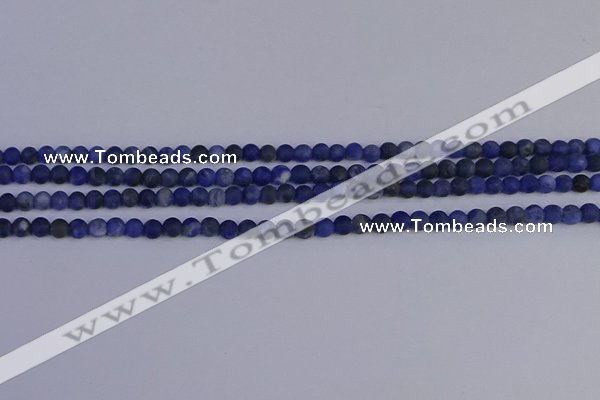 CSO540 15.5 inches 4mm round matte sodalite beads wholesale