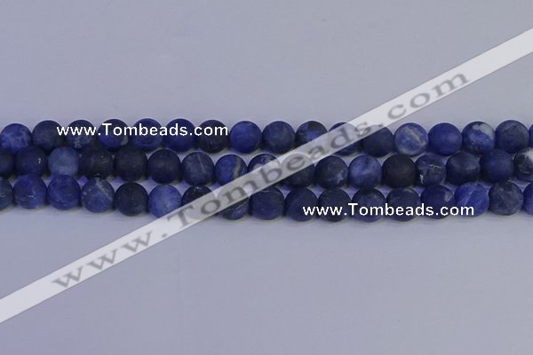 CSO544 15.5 inches 12mm round matte sodalite beads wholesale