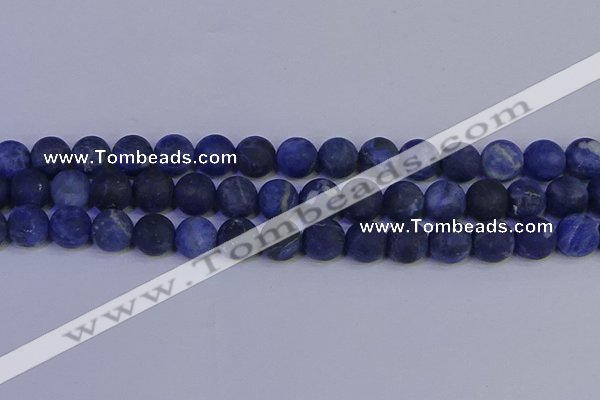 CSO545 15.5 inches 14mm round matte sodalite beads wholesale