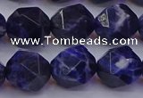 CSO554 15.5 inches 12mm faceted nuggets sodalite gemstone beads