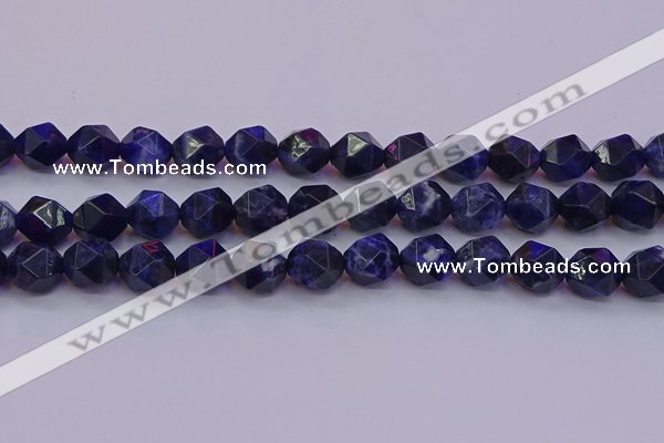CSO554 15.5 inches 12mm faceted nuggets sodalite gemstone beads