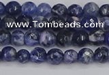 CSO558 15.5 inches 4mm faceted round sodalite gemstone beads