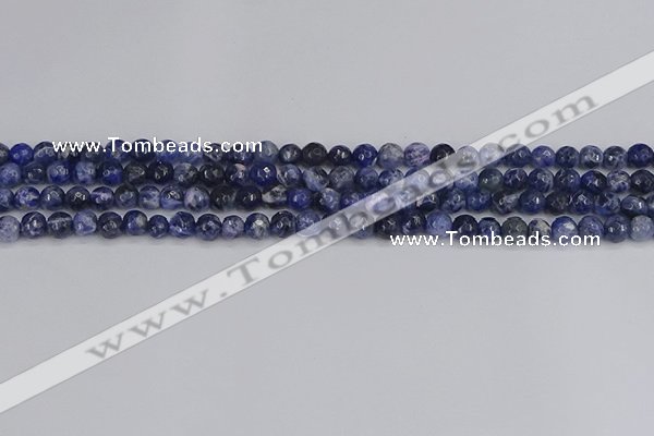 CSO558 15.5 inches 4mm faceted round sodalite gemstone beads