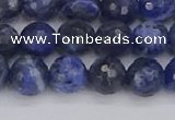 CSO560 15.5 inches 8mm faceted round sodalite gemstone beads