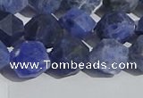 CSO568 15.5 inches 12mm faceted nuggets matte sodalite beads