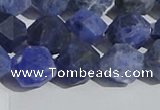 CSO568 15.5 inches 12mm faceted nuggets matte sodalite beads