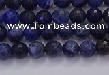 CSO600 15.5 inches 4mm faceted round sodalite gemstone beads