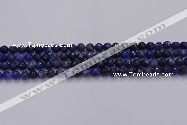 CSO601 15.5 inches 6mm faceted round sodalite gemstone beads