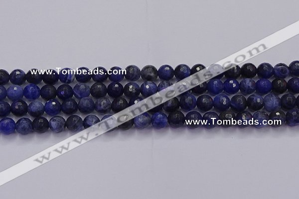 CSO602 15.5 inches 8mm faceted round sodalite gemstone beads