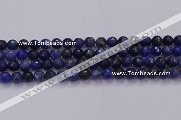 CSO603 15.5 inches 10mm faceted round sodalite gemstone beads