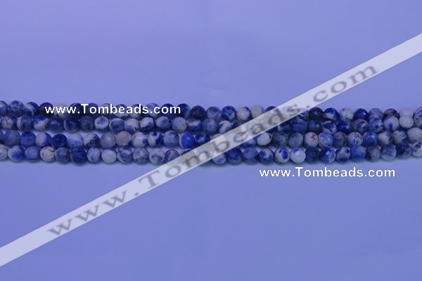 CSO620 15.5 inches 4mm faceted round AB grade sodalite beads