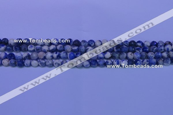 CSO621 15.5 inches 6mm faceted round AB grade sodalite beads