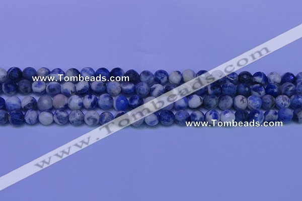 CSO622 15.5 inches 8mm faceted round AB grade sodalite beads