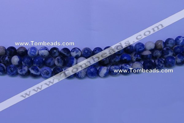 CSO623 15.5 inches 10mm faceted round AB grade sodalite beads