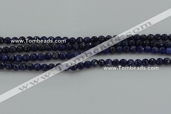 CSO642 15.5 inches 6mm faceted round sodalite gemstone beads