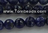 CSO643 15.5 inches 8mm faceted round sodalite gemstone beads