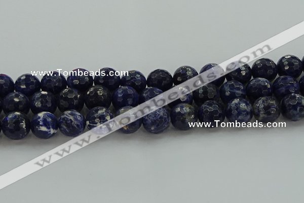 CSO646 15.5 inches 14mm faceted round sodalite gemstone beads