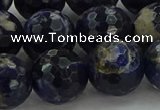 CSO647 15.5 inches 16mm faceted round sodalite gemstone beads