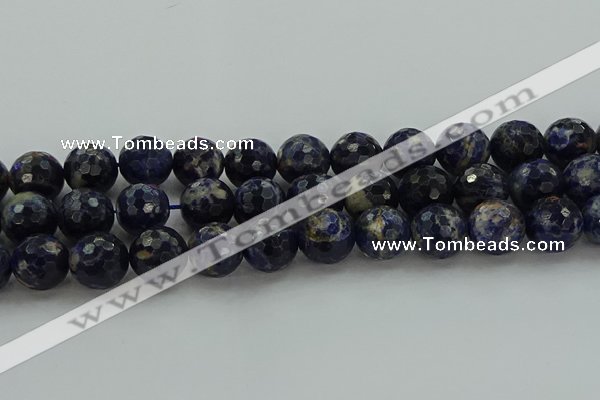 CSO647 15.5 inches 16mm faceted round sodalite gemstone beads