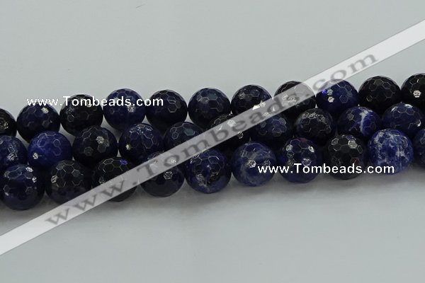 CSO648 15.5 inches 18mm faceted round sodalite gemstone beads