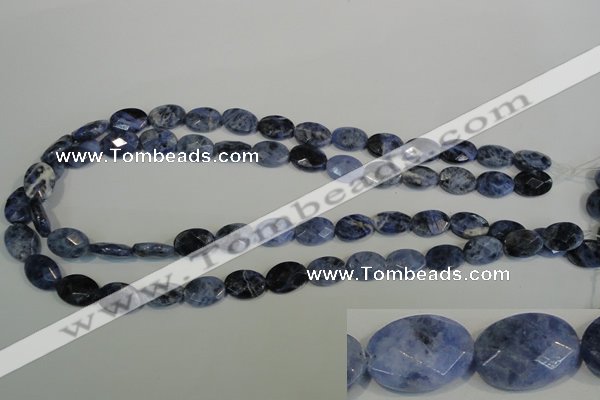 CSO67 15.5 inches 10*14mm faceted oval sodalite gemstone beads wholesale