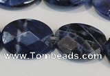 CSO68 15.5 inches 13*18mm faceted oval sodalite gemstone beads wholesale