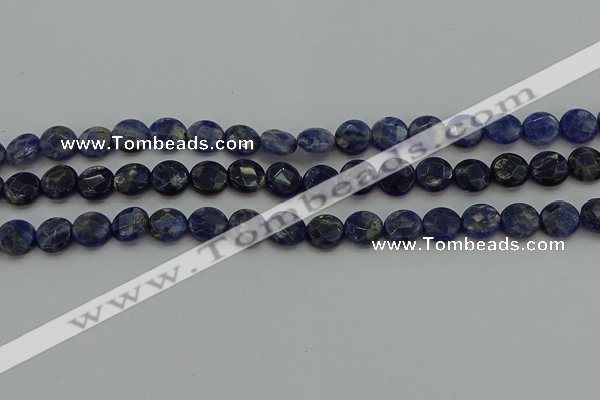 CSO705 15.5 inches 10mm faceted coin sodalite gemstone beads