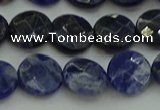 CSO706 15.5 inches 12mm faceted coin sodalite gemstone beads