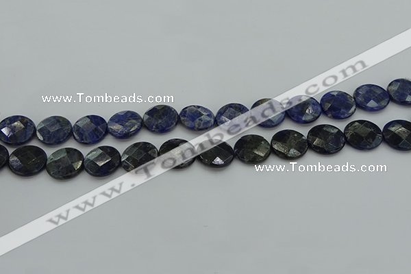 CSO707 15.5 inches 14mm faceted coin sodalite gemstone beads