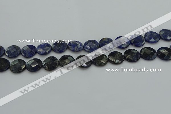 CSO708 15.5 inches 16mm faceted coin sodalite gemstone beads