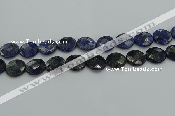 CSO709 15.5 inches 18mm faceted coin sodalite gemstone beads