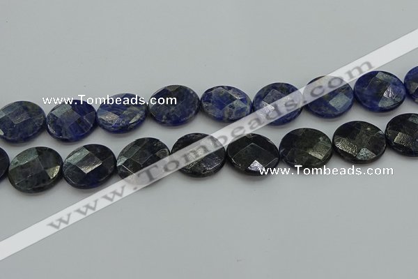 CSO710 15.5 inches 20mm faceted coin sodalite gemstone beads