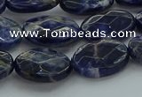 CSO717 15.5 inches 12*16mm faceted oval sodalite gemstone beads