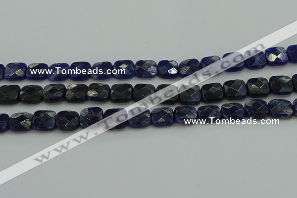 CSO725 15.5 inches 10*10mm faceted square sodalite gemstone beads