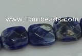 CSO726 15.5 inches 12*12mm faceted square sodalite gemstone beads