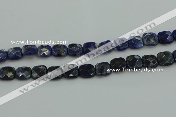 CSO726 15.5 inches 12*12mm faceted square sodalite gemstone beads