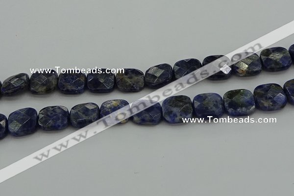 CSO727 15.5 inches 14*14mm faceted square sodalite gemstone beads