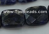 CSO729 15.5 inches 18*18mm faceted square sodalite gemstone beads