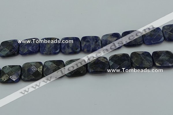 CSO729 15.5 inches 18*18mm faceted square sodalite gemstone beads