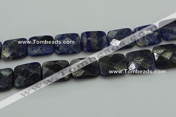 CSO731 15.5 inches 25*25mm faceted square sodalite gemstone beads