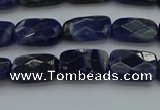 CSO735 15.5 inches 8*12mm faceted rectangle sodalite gemstone beads