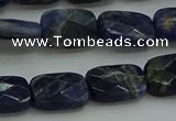 CSO736 15.5 inches 10*14mm faceted rectangle sodalite gemstone beads