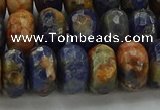 CSO764 15.5 inches 7*12mm faceted rondelle orange sodalite beads