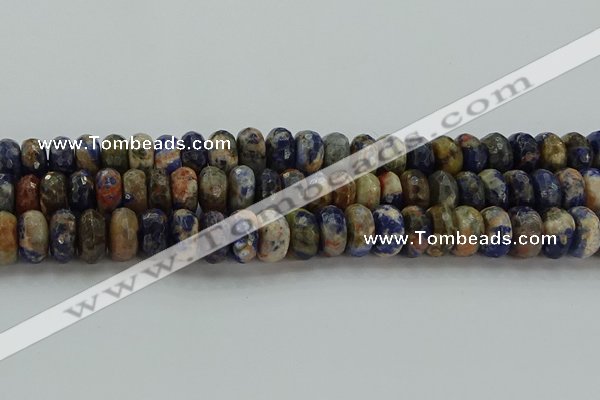 CSO765 15.5 inches 8*14mm faceted rondelle orange sodalite beads